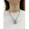 imageDtja Butterfly Toggle Clasp Stainless Steel Choker Pendant Necklace for Women Girls Fashion Punk Rock Safety Pin Link Charm Chain OT Clasps BFF Y2K Jewelry Gift 18 Inch