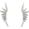 imageSmall CZ Feather Cuff Wrap Earrings for Women 925 Sterling Silver Cubic Zirconia Leaf Climber Crawler Hypoallergenic Dangle Drop Jewelry Birthday Wedding Anniversary