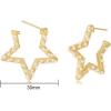 imageFaux Pearl Star Hoop Dangle Stud Earrings for Women Girls Gold Plated Dipped Geometrical Huggie Open Hoops Drop Hypoallergenic Lucky Post Birthday Wedding Gift for Friends