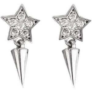 imageCute Star Spike Earrings 925 Sterling Silver Tiny Small Crystal Stud Cartilage Earring Mini Charms Drop Dangle Hypoallergenic Piercing Jewelry Dainty Christmas Birthday Jewelry