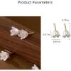 imageAcrylic Flower Dangle Stud Earrings for Women 925 Sterling Silver 14K Gold Plated Hypoallergenic Dainty Tulip Drop Climber Crawler Nickle Free Wedding Birthday Holiday Jewelry Cute Gifts