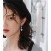 imageCZ Vintage Dangle Hoop Earrings for Women S925 Sterling Silver with Charms SilverTone Pave Cubic Zirconia Leverback Filigree Flower Dangling Stud Wedding Retro Bridal Prom Antique Jewelry