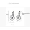 imageCZ Wedding Daisy Flower Earrings for Women Silver Plated Cubic Zirconia Cute Sunflower Small Hoop Lever Back Huggie Hoops Earring Nickel Free Birthday Party Vacation Jewelry Gift Clear