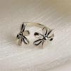 imageDaisy Flower 925 Sterling Silver Adjustable Open Ring for Women Girls Hypoallergenic Expandable Wedding Statement Finger Rings Comfort Fit Dainty Engagement Birthday Mothers Jewelry Gift