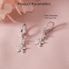 imageDouble CZ Flower Dangle Hoop Earrings for Women Silvery Charms Tiny Rhinestone Daisy Flower Bar Drop Dangling Small Hoop Cartilage Stud Tragus Dainty Fashion Earrings Silvery