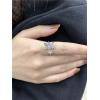 imageDtja CZ Falling Petal Flower Wedding Ring for Women Silver Plated Rhinestone Statement Engagement Expandable Adjustable Open Wrap Finger Rings Comfort Fit Fashion Crystal Jewelry Valentine Birthday