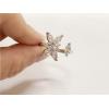 imageDtja CZ Falling Petal Flower Wedding Ring for Women Silver Plated Rhinestone Statement Engagement Expandable Adjustable Open Wrap Finger Rings Comfort Fit Fashion Crystal Jewelry Valentine Birthday