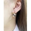imageRetro CZ Flower Hoop Earrings for Women Rose Gold Black Cubic Zirconia Hypoallergenic Huggie Hoops Dainty Lightweight Earring Wedding Birthday Party