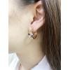 imageRetro CZ Flower Hoop Earrings for Women Rose Gold Black Cubic Zirconia Hypoallergenic Huggie Hoops Dainty Lightweight Earring Wedding Birthday Party