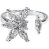 imageDtja CZ Falling Petal Flower Wedding Ring for Women Silver Plated Rhinestone Statement Engagement Expandable Adjustable Open Wrap Finger Rings Comfort Fit Fashion Crystal Jewelry Valentine Birthday