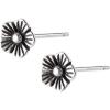imageTiny Vintage Flower Earrings for Women 925 Sterling Silver Oxidized Mini Small Plum Blossom Flowers Stud Cartilage Tragus Hypoallergenic Post Pin for Piercing Ear Elegant Jewelry 