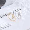 imageCZ Flower Star Open Wrap Ring for Women Girls Silvery Cubic Zirconia Teardrop Charms Drop Dangle Adjustable Finger Rings Comfort Fit Fashion Cute Wedding Engagement Birthday Christmas Jewelry Gift