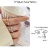imageCZ Flower Star Open Wrap Ring for Women Girls Silvery Cubic Zirconia Teardrop Charms Drop Dangle Adjustable Finger Rings Comfort Fit Fashion Cute Wedding Engagement Birthday Christmas Jewelry Gift