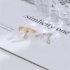imageCZ Flower Star Open Wrap Ring for Women Girls Silvery Cubic Zirconia Teardrop Charms Drop Dangle Adjustable Finger Rings Comfort Fit Fashion Cute Wedding Engagement Birthday Christmas Jewelry Gift