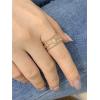 imageStar Statement Rose Gold Plated Ring for Women Girls CZ Engagement Layer Beaded Open Band Rings Comfort Fit Promise Wedding Birthday Christmas Party Jewelry Gift for Bridal Sister Size 8