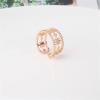 imageStar Statement Rose Gold Plated Ring for Women Girls CZ Engagement Layer Beaded Open Band Rings Comfort Fit Promise Wedding Birthday Christmas Party Jewelry Gift for Bridal Sister Size 8