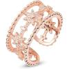 imageStar Statement Rose Gold Plated Ring for Women Girls CZ Engagement Layer Beaded Open Band Rings Comfort Fit Promise Wedding Birthday Christmas Party Jewelry Gift for Bridal Sister Size 8