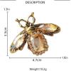 imageRhinestone Bee Brooch Pin for Women Men Fashion Crystal Vintage Green CZ Emerald Insect Animal Brooches Lapel Pins Dainty Dress Accessories Jewelry Boutonniere Corsage for Hat Bag Suit Tie Wedding BirthdayChampagne