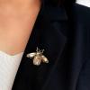 imageRhinestone Bee Brooch Pin for Women Men Fashion Crystal Vintage Green CZ Emerald Insect Animal Brooches Lapel Pins Dainty Dress Accessories Jewelry Boutonniere Corsage for Hat Bag Suit Tie Wedding BirthdayChampagne