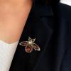 imageRhinestone Bee Brooch Pin for Women Men Fashion Crystal Vintage Green CZ Emerald Insect Animal Brooches Lapel Pins Dainty Dress Accessories Jewelry Boutonniere Corsage for Hat Bag Suit Tie Wedding BirthdayBrown