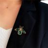 imageRhinestone Bee Brooch Pin for Women Men Fashion Crystal Vintage Green CZ Emerald Insect Animal Brooches Lapel Pins Dainty Dress Accessories Jewelry Boutonniere Corsage for Hat Bag Suit Tie Wedding BirthdayGold