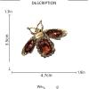 imageRhinestone Bee Brooch Pin for Women Men Fashion Crystal Vintage Green CZ Emerald Insect Animal Brooches Lapel Pins Dainty Dress Accessories Jewelry Boutonniere Corsage for Hat Bag Suit Tie Wedding BirthdayBrown