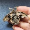 imageRhinestone Bee Brooch Pin for Women Men Fashion Crystal Vintage Green CZ Emerald Insect Animal Brooches Lapel Pins Dainty Dress Accessories Jewelry Boutonniere Corsage for Hat Bag Suit Tie Wedding BirthdayGold