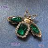 imageRhinestone Bee Brooch Pin for Women Men Fashion Crystal Vintage Green CZ Emerald Insect Animal Brooches Lapel Pins Dainty Dress Accessories Jewelry Boutonniere Corsage for Hat Bag Suit Tie Wedding BirthdayGold