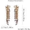 imageRound Circle Long Fringe Dangle Drop Earrings for Women GoldToned Vintage Birthstone Tassel Statement Charms Elegant Lightweight Birthday Holiday 50s 60s JewelryWhite