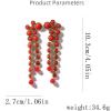 imageRound Circle Long Fringe Dangle Drop Earrings for Women GoldToned Vintage Birthstone Tassel Statement Charms Elegant Lightweight Birthday Holiday 50s 60s JewelryRed