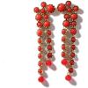 imageRound Circle Long Fringe Dangle Drop Earrings for Women GoldToned Vintage Birthstone Tassel Statement Charms Elegant Lightweight Birthday Holiday 50s 60s JewelryRed