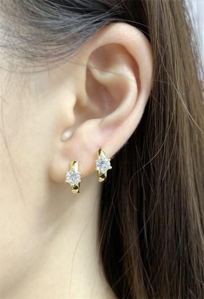 imageMinimalist Huggie Hoop Earrings for Women Teen Girls 925 Sterling Silver Cubic Zirconia Small Hoop Tiny Cartilage 14K Gold Plated Jewelry Dainty CZ Gifts