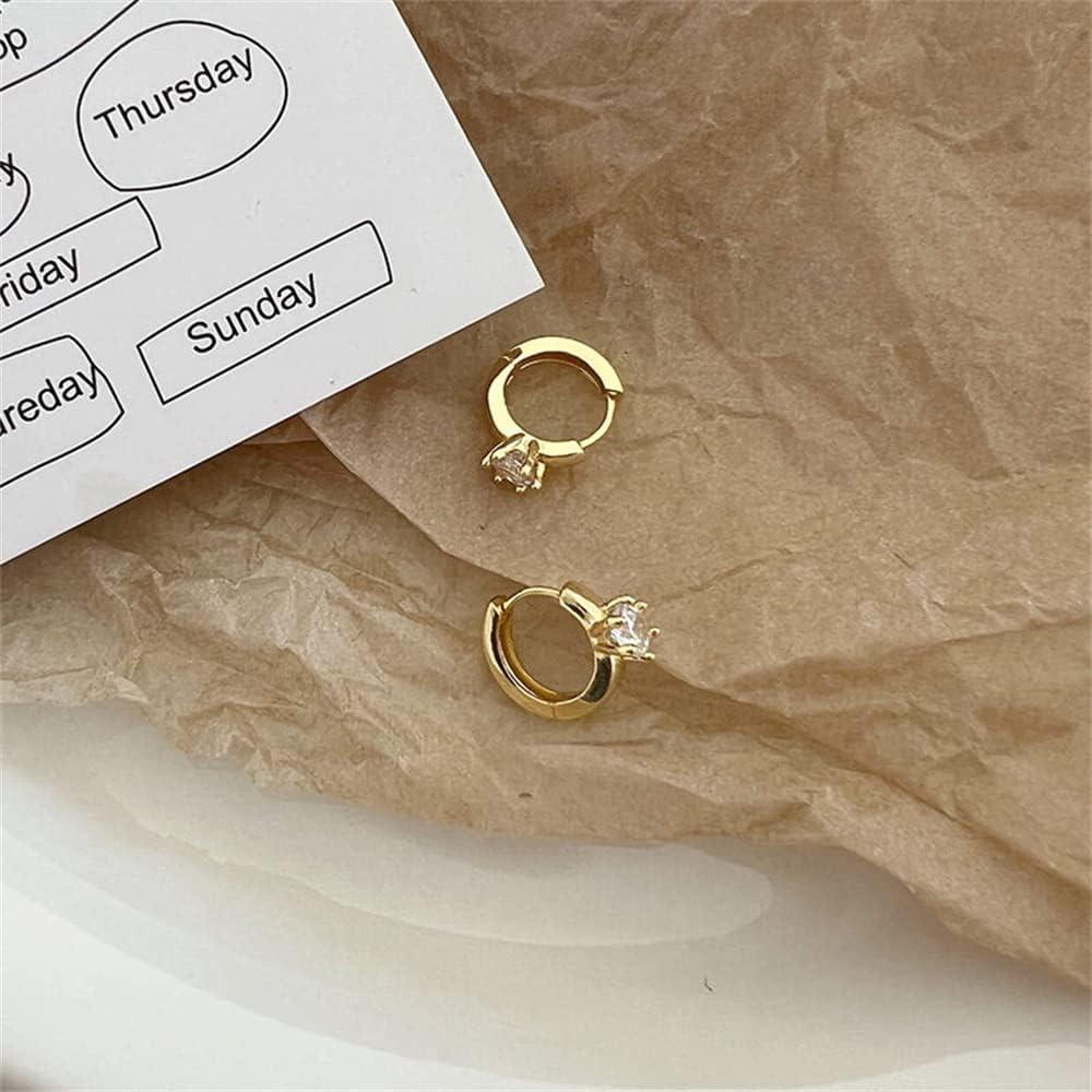 imageMinimalist Huggie Hoop Earrings for Women Teen Girls 925 Sterling Silver Cubic Zirconia Small Hoop Tiny Cartilage 14K Gold Plated Jewelry Dainty CZ Gifts