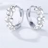 imageBlossom Small CZ Flower Hoop Earrings for Women 925 Sterling Silver Cubic Zirconia Huggie Cute Daisy Flowers Cartilage Hoops Hypoallergenic Dainty Birthday Wedding Jewelry Gifts for Mom Daughter