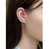 imageDainty Jade Ball Huggie Hoop Earrings for Women 925 Sterling Silver Minimalist Round Green Stone Drop Dangle Piercing Hoops Unique Birthday Christmas Hypoallergenic Jewelry 14mm
