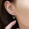 imageDainty Jade Ball Huggie Hoop Earrings for Women 925 Sterling Silver Minimalist Round Green Stone Drop Dangle Piercing Hoops Unique Birthday Christmas Hypoallergenic Jewelry 14mm