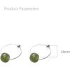imageDainty Jade Ball Huggie Hoop Earrings for Women 925 Sterling Silver Minimalist Round Green Stone Drop Dangle Piercing Hoops Unique Birthday Christmas Hypoallergenic Jewelry 14mm