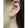 imageDouble Love Heart Cubic Zirconia Small Hoop Earrings for Women Girls 925 Sterling Silver Cartilage Tiny Cute Huggie Hoops Hypoallergenic Nickel Free Holiday Jewelry Gifts for Her Rose GoldTone