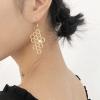 imageHoneycomb with Bee Dangle Earrings for Women Girls Gold Plated Hollow Enameled Bumblebee Hives Drop Fish Hook Stud Unique Lightweight Holiday Party Jewelry Gifts
