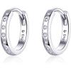 imageCZ Small Hoop Earrings for Women Teen Girls 925 Sterling Silver Cubic Zirconia Cuff Cartilage Ear Tiny Hinged Huggie Diamond Hoops Hypoallergenic Jewelry Wedding Birthday Gift 9mm