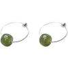 imageDainty Jade Ball Huggie Hoop Earrings for Women 925 Sterling Silver Minimalist Round Green Stone Drop Dangle Piercing Hoops Unique Birthday Christmas Hypoallergenic Jewelry 14mm