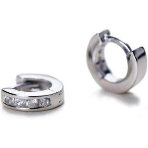 imageCZ Tiny Small Hoop Earring for Women 925 Sterling Silver Micro Huggie Hoops Upper Hole Ear Cuff Cartilage Hypoallergenic Fashion Mini Crystal Jewelry 45mm