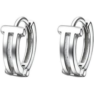 imageMinimalist 8mm Cartilage Small Hoop Earrings for Women Girls S925 Sterling Silver 18K White Gold Plated Smiley T Huggie Hoops Simple Fashion Jewelry