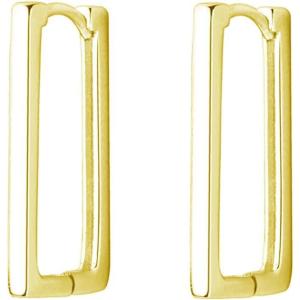 imageRectangle Minimalist Sterling Silver Small Hoop Earrings for Women Geometrical Cartilage Dainty Huggie Hoops 20mm 14k Gold Plated