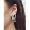 imageCZ Astronaut Space Ear Cuff Crawler Climber Tassel Chain Dangle Earrings Cubic Zirconia Cute Spaceman Spacecraft Box Chains Drop Small Studs Piercing Earring Fashion Unique Jewelry Gifts for