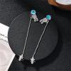 imageCZ Astronaut Space Ear Cuff Crawler Climber Tassel Chain Dangle Earrings Cubic Zirconia Cute Spaceman Spacecraft Box Chains Drop Small Studs Piercing Earring Fashion Unique Jewelry Gifts for