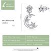 imageDelicate CZ Crescent Moon Dangle Star Stud Earrings for Women Teen Girls 925 Sterling Silver Hypoallergenic Piercing Ear Small Huggie Studs Tragus Asymmetrical Earring Cute Jewelry for Daughter