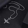 imagePunk Airplane Pendant Necklace for Women Men Vintage Silver Plated Stainless Steel Plane Drop Box Chain Fashion Rock Hip Hop Jewelry Unisex 24 inch