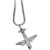 imagePunk Airplane Pendant Necklace for Women Men Vintage Silver Plated Stainless Steel Plane Drop Box Chain Fashion Rock Hip Hop Jewelry Unisex 24 inch