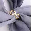 imageChunky Chain Silk Scarf Clip for Women Girls Minimalist Silver Wide Band Statement Buckle Wrap Fashion Punk Link Shawl Scarves Clasp Dress Accessories Jewelry 14k Gold Plated